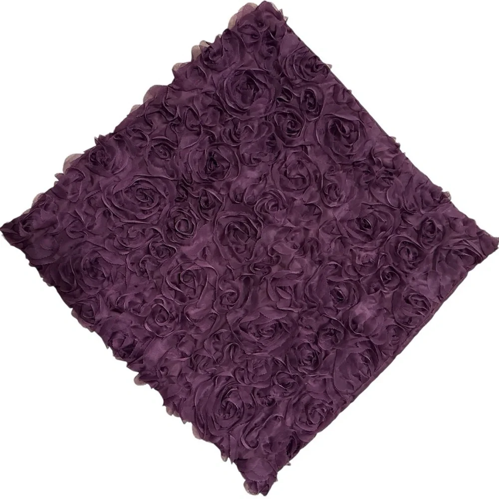 Purple chiffon rose floral decorative pillow covers Square 20”x20”